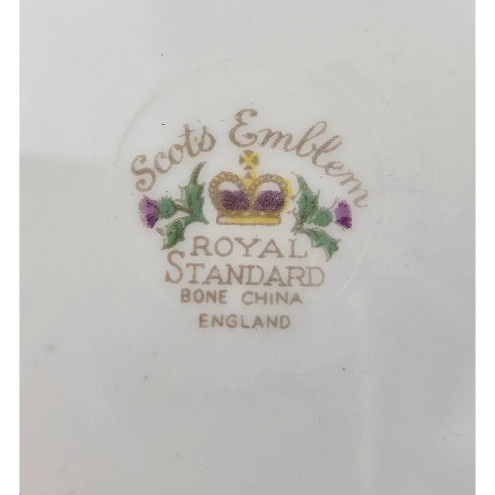 Royal Standard Bone China England Scots Emblem Floral Plates Set of‎ 4